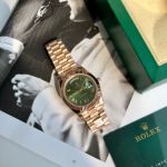 ROLEX Day-date Rose Gold 904L Steel 8205 Movement 41MM Green Dial Watch